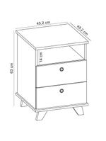 Gaveteiro Para Escritório Home Office 2 Gavetas Diem A02 Olmo Branco - Lyam Decor