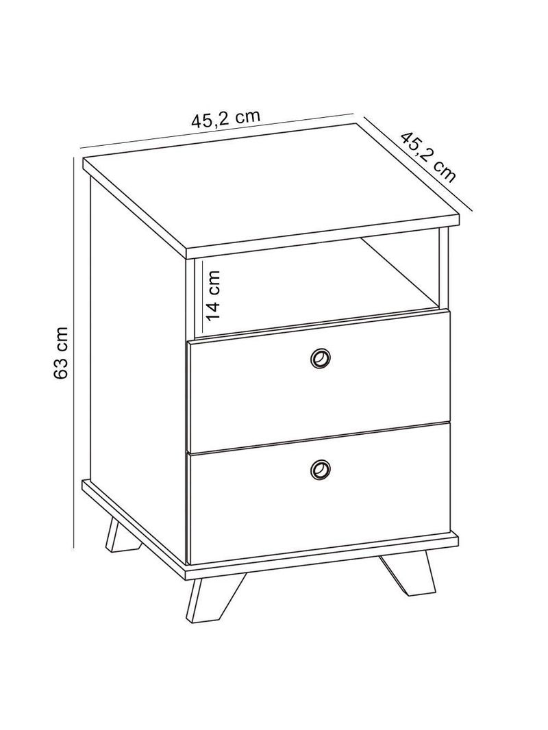 Gaveteiro Para Escritório Home Office 2 Gavetas Diem A02 Olmo Branco - Lyam Decor