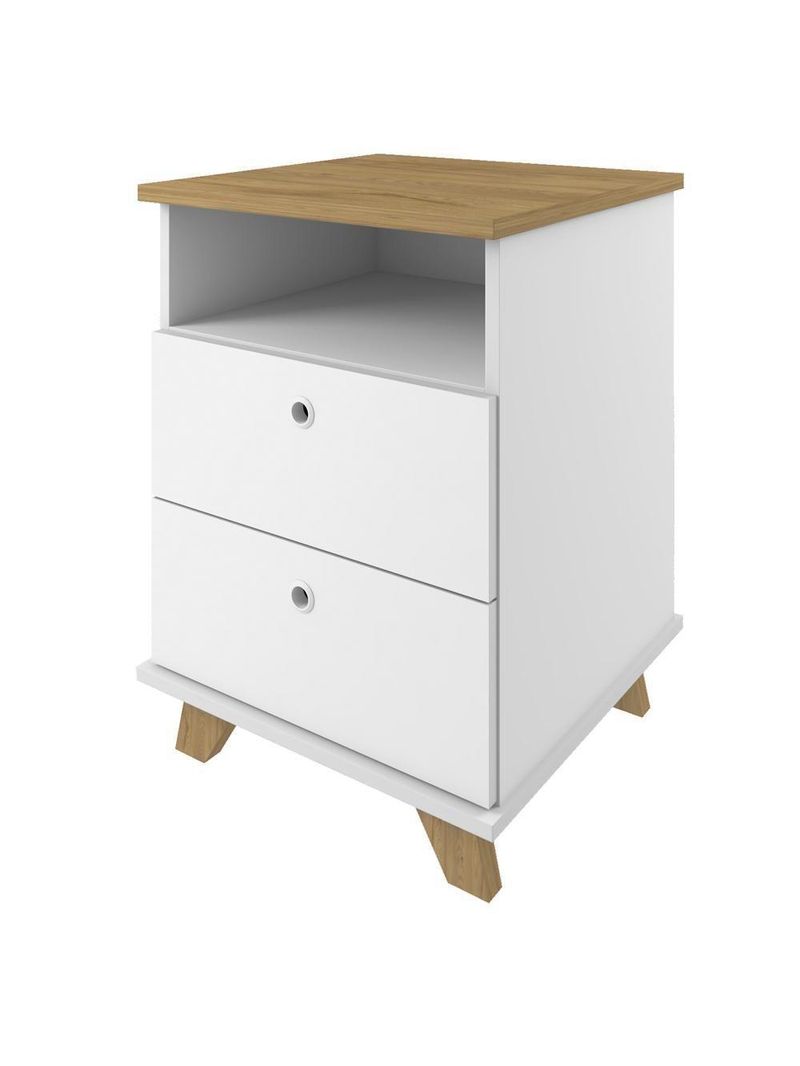 Gaveteiro Para Escritório Home Office 2 Gavetas Diem A02 Olmo Branco - Lyam Decor