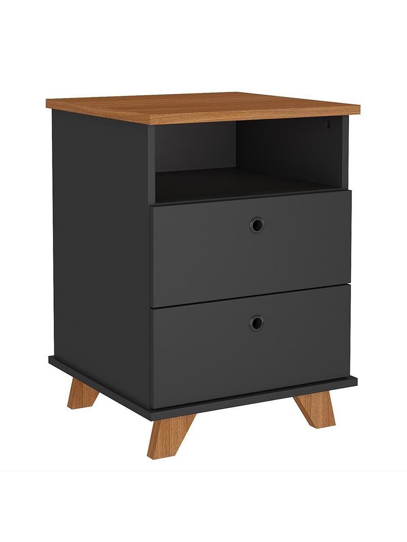 Gaveteiro Para Escritório Home Office 2 Gavetas Diem A02 Freijó Preto - Lyam Decor
