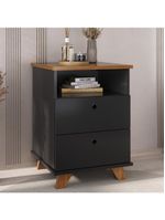 Gaveteiro Para Escritório Home Office 2 Gavetas Diem A02 Freijó Preto - Lyam Decor