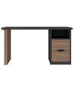Mesa Para Escritório Escrivaninha Home Office Dora A02 Preto Nogal - Lyam Decor