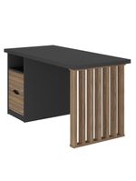 Mesa Para Escritório Escrivaninha Home Office Dora A02 Preto Nogal - Lyam Decor