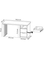Mesa Para Escritório Escrivaninha Home Office Dora A02 Preto Nogal - Lyam Decor