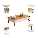 Mesa De Centro Baixa Para Sala Pé Madeira Liz Off/cinamomo - Hb Móveis