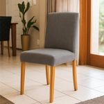 Kit 6 Cadeiras De Jantar Estofadas Madeira Maciça Multimóveis Cr15023 Madeirado-Cinza