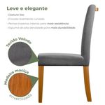 Kit 6 Cadeiras De Jantar Estofadas Madeira Maciça Multimóveis Cr15023 Madeirado-Cinza