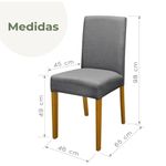 Kit 6 Cadeiras De Jantar Estofadas Madeira Maciça Multimóveis Cr15023 Madeirado-Cinza