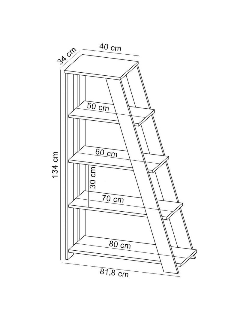 Estante Para Escritório Home Office Multiuso 5 Prateleiras Star A02 Nogal - Lyam Decor
