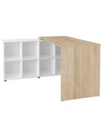 Mesa Para Escritório Escrivaninha Home Office Nero A02 Carvalho Branco - Lyam Decor