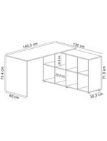 Mesa Para Escritório Escrivaninha Home Office Nero A02 Carvalho Branco - Lyam Decor