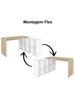 Mesa Para Escritório Escrivaninha Home Office Nero A02 Carvalho Branco - Lyam Decor
