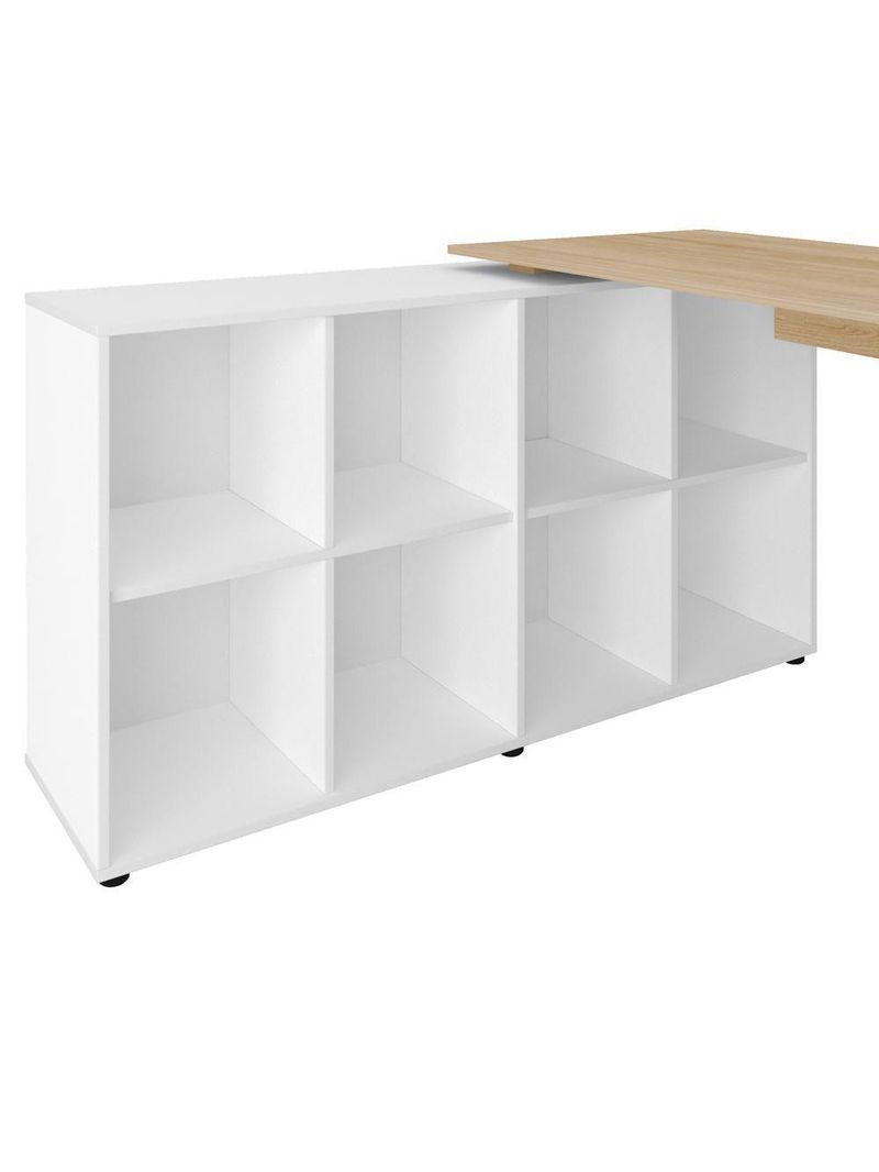 Mesa Para Escritório Escrivaninha Home Office Nero A02 Carvalho Branco - Lyam Decor