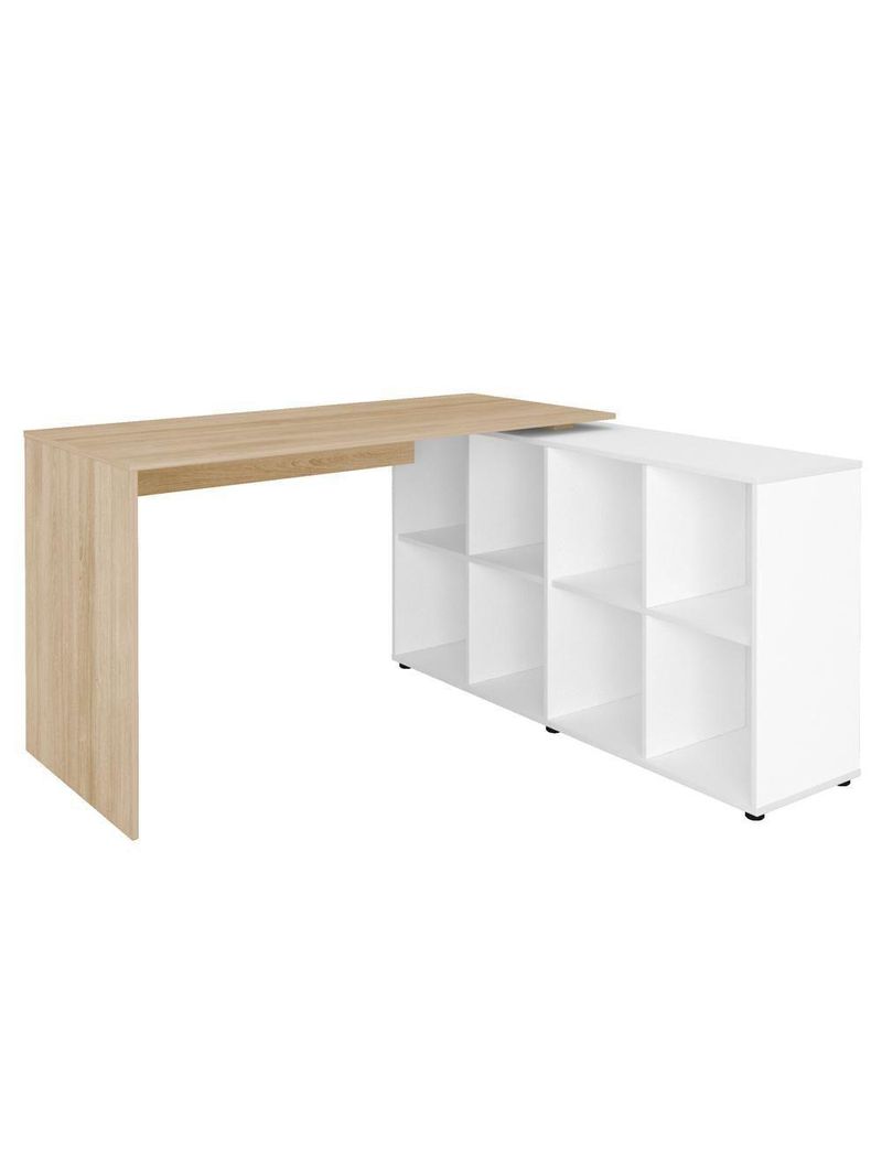 Mesa Para Escritório Escrivaninha Home Office Nero A02 Carvalho Branco - Lyam Decor
