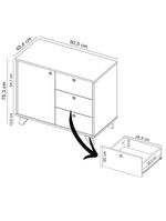 Balcão Para Escritório Home Office Multiuso Lugano A02 Freijó Preto - Lyam Decor