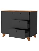 Balcão Para Escritório Home Office Multiuso Lugano A02 Freijó Preto - Lyam Decor