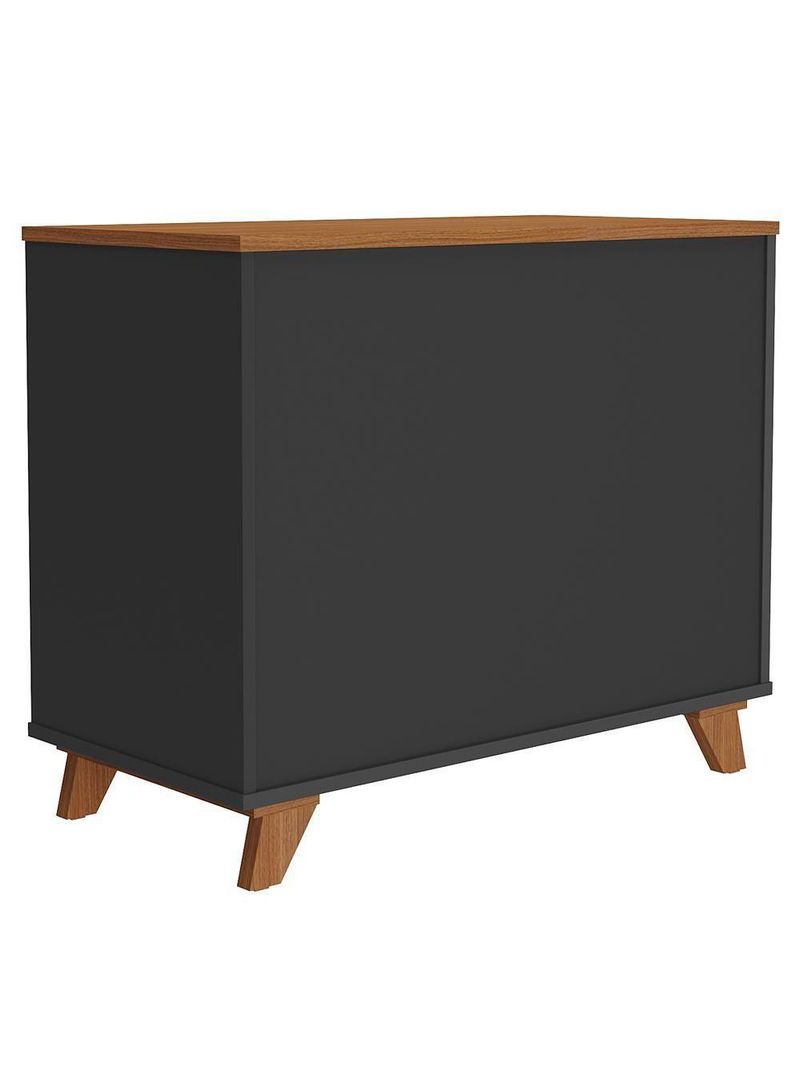 Balcão Para Escritório Home Office Multiuso Lugano A02 Freijó Preto - Lyam Decor