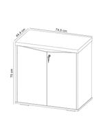 Balcão Para Escritório Com Chave Multiuso 2 Portas Unik A02 Freijó Branco - Lyam Decor