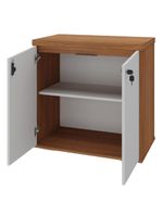 Balcão Para Escritório Com Chave Multiuso 2 Portas Unik A02 Freijó Branco - Lyam Decor