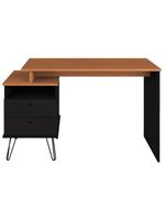 Mesa Para Escritório Escrivaninha Home Office Versa A02 Freijó Preto - Lyam Decor
