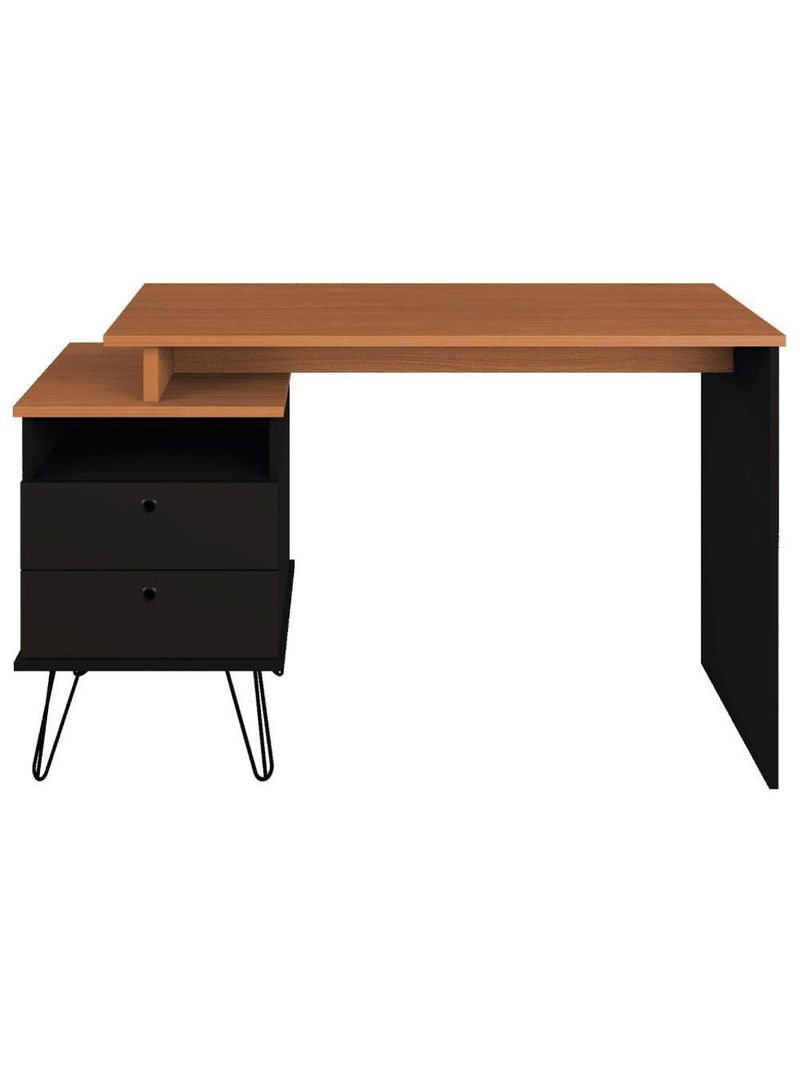 Mesa Para Escritório Escrivaninha Home Office Versa A02 Freijó Preto - Lyam Decor