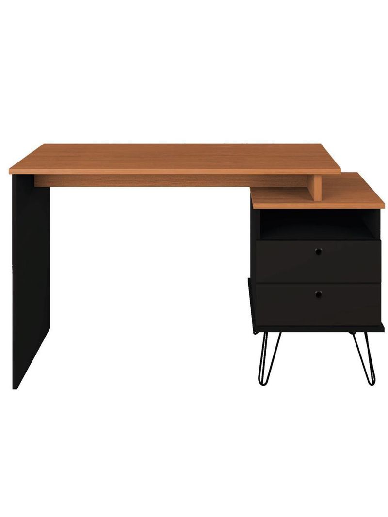 Mesa Para Escritório Escrivaninha Home Office Versa A02 Freijó Preto - Lyam Decor