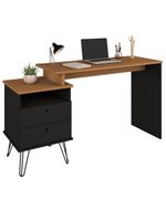 Mesa Para Escritório Escrivaninha Home Office Versa A02 Freijó Preto - Lyam Decor