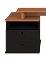 Mesa Para Escritório Escrivaninha Home Office Versa A02 Freijó Preto - Lyam Decor