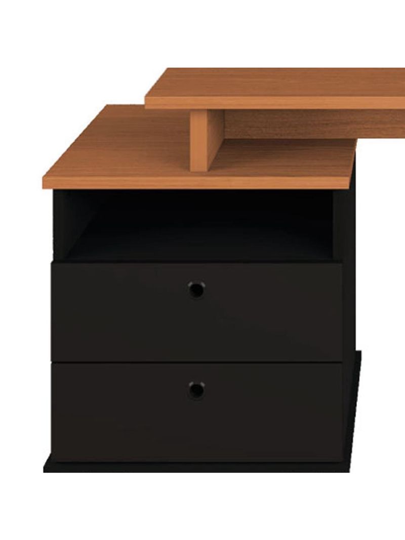 Mesa Para Escritório Escrivaninha Home Office Versa A02 Freijó Preto - Lyam Decor