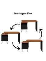 Mesa Para Escritório Escrivaninha Home Office Versa A02 Freijó Preto - Lyam Decor