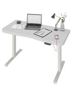 Mesa Com Regulagem De Altura Elétrica Para Escritório Home Office Aurum A02 Branco - Lyam Decor
