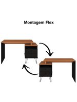 Mesa Para Escritório Escrivaninha Home Office Versa A02 Freijó Preto - Lyam Decor