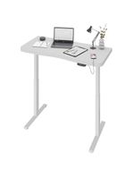 Mesa Com Regulagem De Altura Elétrica Para Escritório Home Office Aurum A02 Branco - Lyam Decor
