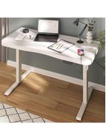Mesa Com Regulagem De Altura Elétrica Para Escritório Home Office Aurum A02 Branco - Lyam Decor