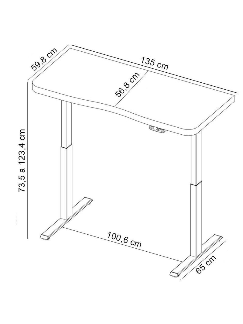 Mesa Com Regulagem De Altura Elétrica Para Escritório Home Office Aurum A02 Branco - Lyam Decor