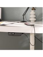 Mesa Com Regulagem De Altura Elétrica Para Escritório Home Office Aurum A02 Branco - Lyam Decor