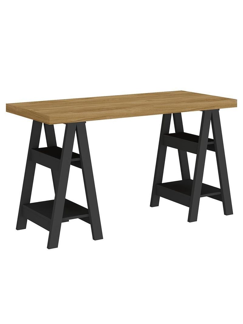 Mesa Para Escritório Escrivaninha Home Office Art A02 Olmo Preto - Lyam Decor