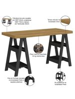 Mesa Para Escritório Escrivaninha Home Office Art A02 Olmo Preto - Lyam Decor