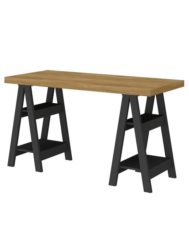 Mesa Para Escritório Escrivaninha Home Office Art A02 Olmo Preto - Lyam Decor