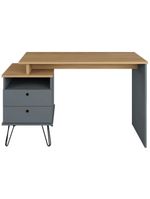 Mesa Para Escritório Escrivaninha Home Office Versa A02 Olmo Grafito - Lyam Decor