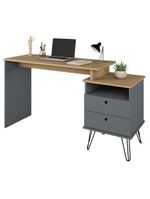 Mesa Para Escritório Escrivaninha Home Office Versa A02 Olmo Grafito - Lyam Decor