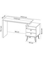 Mesa Para Escritório Escrivaninha Home Office Versa A02 Olmo Grafito - Lyam Decor