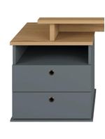 Mesa Para Escritório Escrivaninha Home Office Versa A02 Olmo Grafito - Lyam Decor