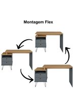 Mesa Para Escritório Escrivaninha Home Office Versa A02 Olmo Grafito - Lyam Decor