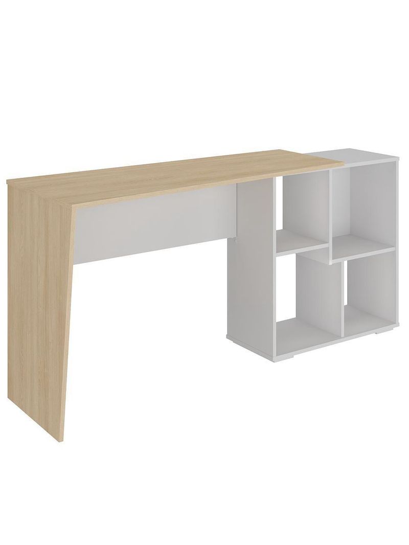 Mesa Para Escritório Escrivaninha Home Office Urban A02 Carvalho Branco - Lyam Decor