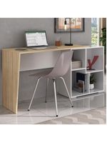 Mesa Para Escritório Escrivaninha Home Office Urban A02 Carvalho Branco - Lyam Decor