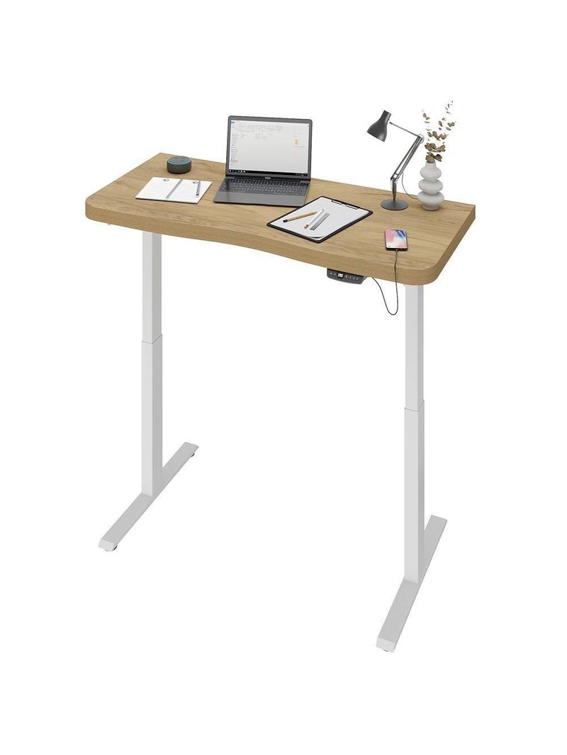 Mesa Com Regulagem De Altura Elétrica Para Escritório Home Office Aurum A02 Olmo - Lyam Decor