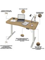 Mesa Com Regulagem De Altura Elétrica Para Escritório Home Office Aurum A02 Olmo - Lyam Decor