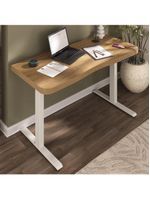 Mesa Com Regulagem De Altura Elétrica Para Escritório Home Office Aurum A02 Olmo - Lyam Decor