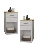 Kit 02 Gaveteiros Para Escritório Home Office 2 Gavetas Orly A02 Olmo Branco - Lyam Decor